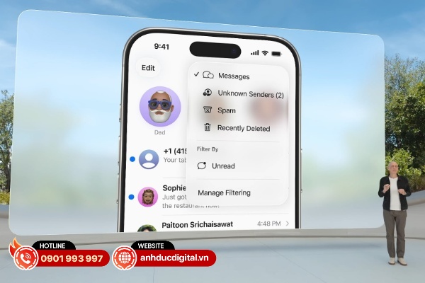 iOS 26 đã được Apple bổ sung tính năng lọc tin nhắn trong ứng dụng Tin Nhắn