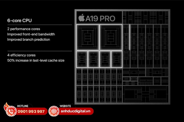 Nâng cấp nổi bật nhất với iPhone 17 Pro và iPhone 17 Pro Max năm ở bộ vi xử lý mới nhất là A19 Pro