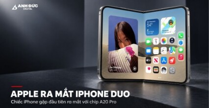 Apple ra mắt iPhone Duo: Mẫu iPhone gập đầu tiên với màn hình lớn và chip A20 Pro