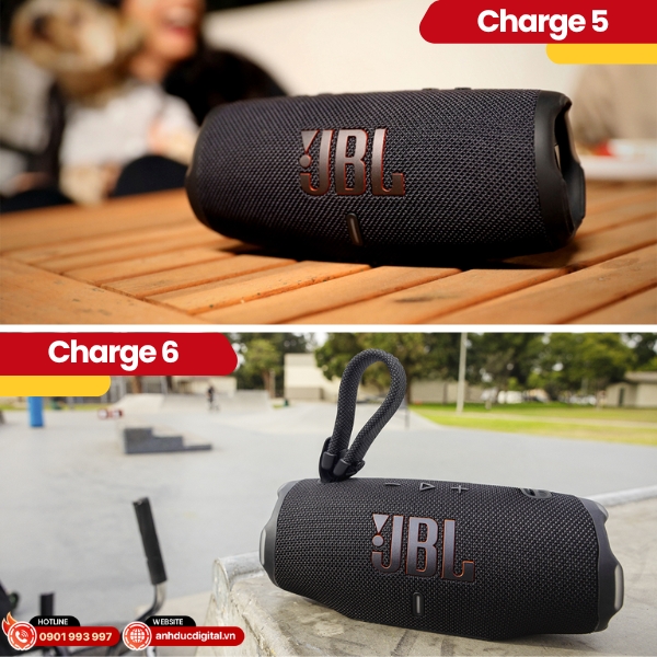 So sánh thiết kế JBL Charge 6 vs Charge 5