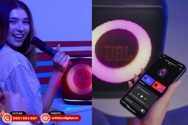 JBL PartyBox Encore 2 trang bị micro không dây và hỗ trợ điều chỉnh âm lượng trực tiếp trên loa