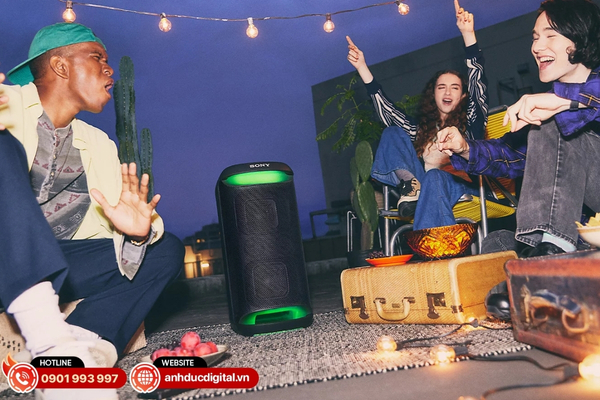 Sony SRS-XV500 âm thanh cân bằng, bass chắc, vocal rõ ràng, phù hợp karaoke và nghe nhạc gia đình