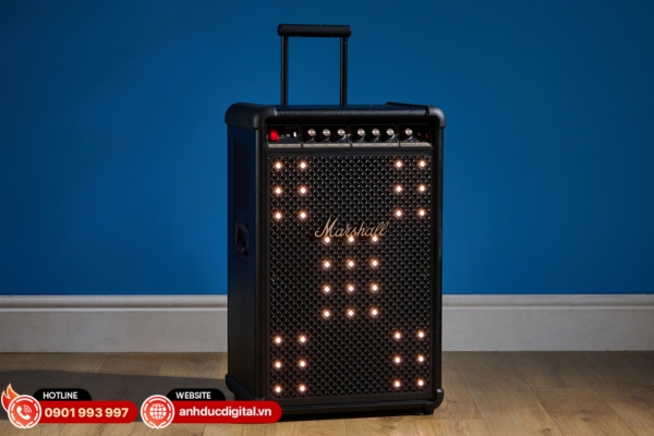 Marshall Bromley 750 là loa di động công suất lớn với âm thanh mạnh mẽ, bass sâu và thiết kế cổ điển cá tính, phù hợp cho tiệc và giải trí ngoài trời