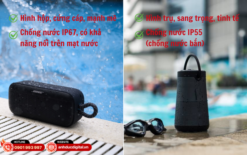Bose SoundLink Plus (Bên trái) - Bose Revolve Plus II (Bên phải)