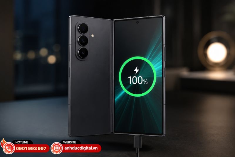 Galaxy Z Fold8 Ultra sạc 45W, đạt khoảng 55–76% sau 30 phút tùy điều kiện thử nghiệm