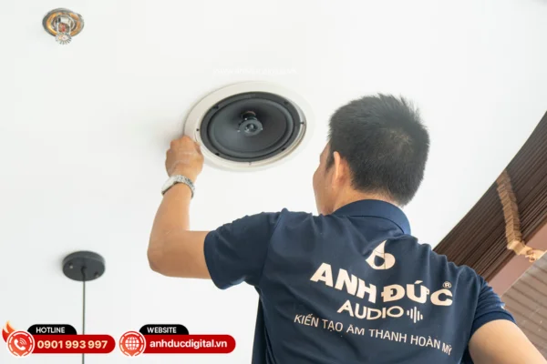 Anh Đức Audio thi công hoàn thiện chỉn chu, đảm bảo hệ thống vận hành ổn định và đạt hiệu quả âm thanh tối ưu 