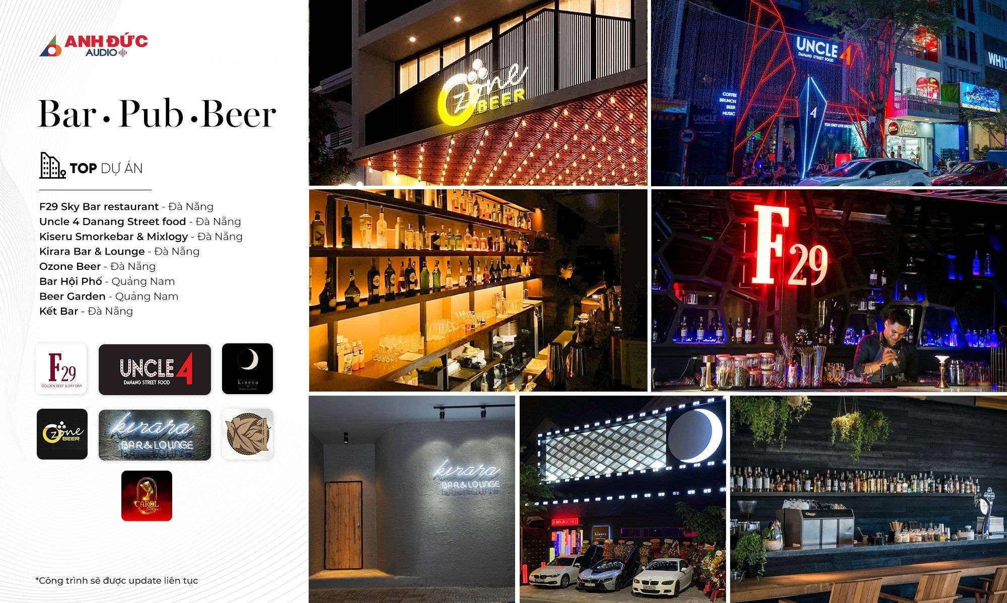 Top dự án âm thanh quán Bar, Pub nổi bật