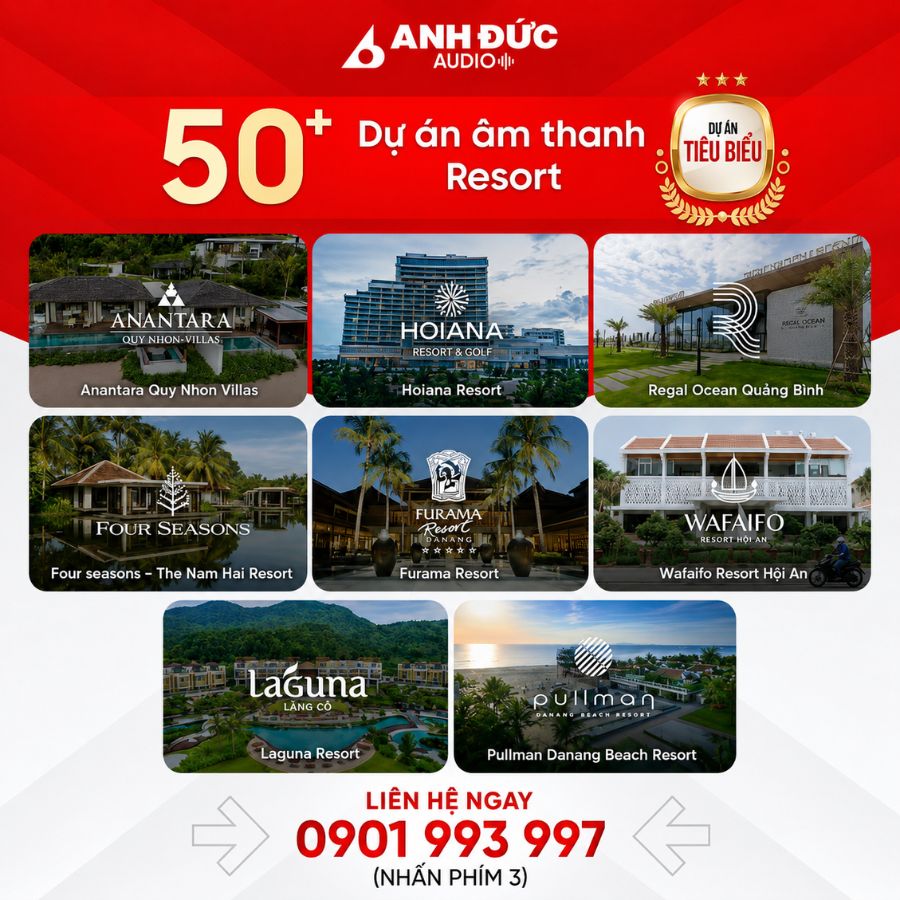 Dự án lắp đặt âm thanh khách sạn, resort nổi bật