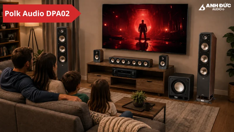 Dàn Polk Audio DPA02 mang đến chất lượng âm thanh mạnh mẽ, chi tiết