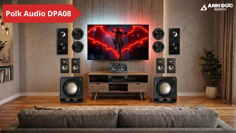 Hệ thống âm thanh Polk Audio DPA08 (7.2.4) dành cho phòng phim cao cấp