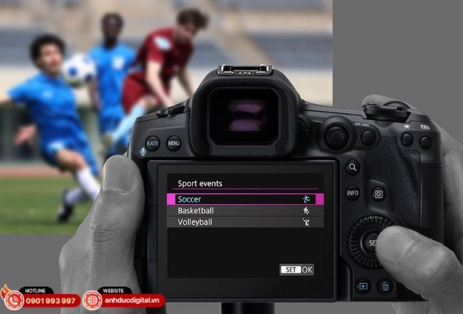 Chế độ 12fps màn trập cơ trên Canon R5 chụp thể thao giúp hạn chế rolling shutter và giữ chuyển động tự nhiên