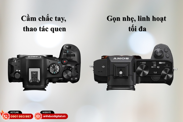 Canon R6 III mang cảm giác cầm chắc tay – Sony A7V lại linh hoạt tối đa cho nhà sáng tạo di chuyển nhiều