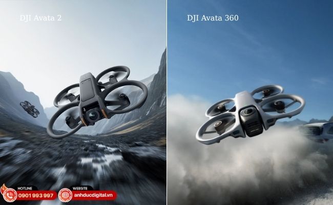 Bảng so sánh cho thấy sự nâng cấp toàn diện của Avata 360 so với thế hệ tiền nhiệm về mọi mặt.