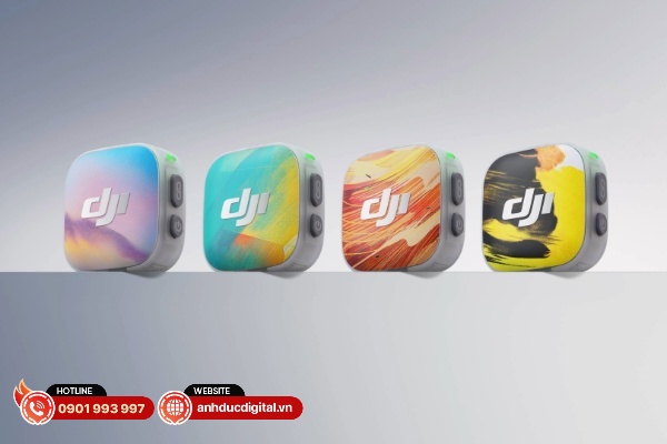 Bộ phát của DJI Mic Mini 2 có nhiều tùy chọn nắp đa sắc màu