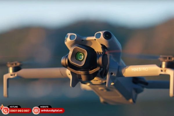Cảm biến 1 inch 50MP trên DJI Mini 5 Pro mang lại chi tiết ảnh sắc nét và dải sáng rộng như máy ảnh chuyên nghiệp