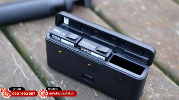 DJI Osmo Action 6 trang bị pin 1950 mAh, quay liên tục khoảng 240 phút và hỗ trợ sạc nhanh