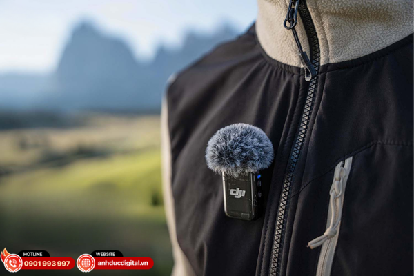 3 mic tích hợp + hỗ trợ DJI Mic 2 cho âm thanh rõ, sâu và chuyên nghiệp