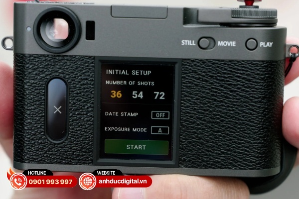 Màn hình thiết lập chế độ chụp ảnh cuộn film trên Fujifilm X-Half