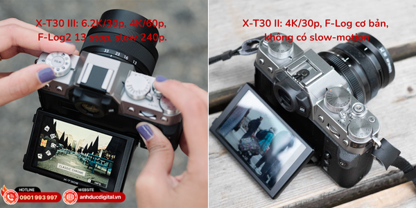 Fujifilm X-T30 III quay 6.2K10-bit, sánh ngang máy phim chuyên nghiệp