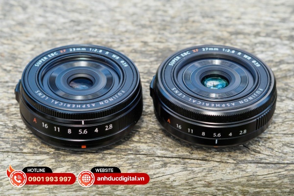 Fujifilm XF 23mm F2.8 WR sở hữu thiết kế nhỏ gọn tương tự như ống kính 27mm cùng khẩu độ