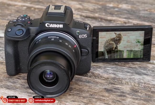 Canon EOS R50 phù hợp cho người mới bắt đầu, dễ sử dụng, chụp đẹp ngay và quay video ổn định khi đi du lịch.