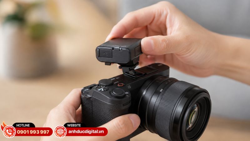 Gắn micro 3,5 mm và chỉnh mức thu để hạn chế rè tiếng