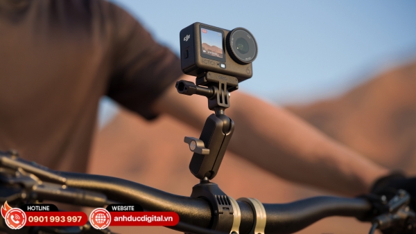 Đế gắn đa năng cho DJI Osmo Action 6 cho phép cố định chắc chắn trên xe đạp, mũ bảo hiểm hoặc tripod