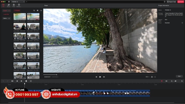 Trình biên tập DJI Studio trên máy tính