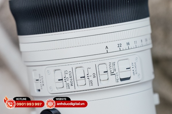 Sigma 200mm F2 DG OS Sport có hệ thống điều khiển rất đa dạng