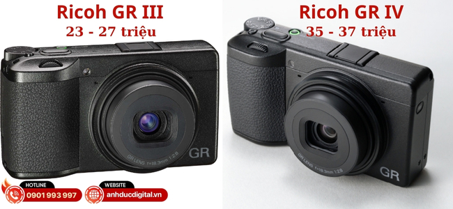 Giá Ricoh GR IV và Ricoh GR III có sự chênh lệch trên thị trường