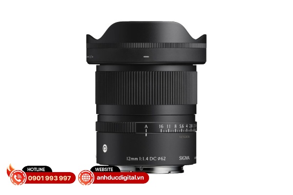 Sigma 12mm F1.4 DC là ống kính nhỏ nhất và nhẹ nhất trong hệ thống ống kính dành cho máy ảnh APS-C