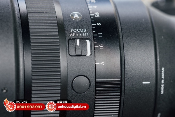 Sigma 135mm F1.4 DG ART được trang bị vòng khẩu độ để điều chỉnh thủ công