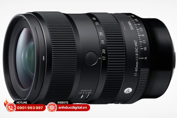Sigma 17 – 40mm F1.8 DC Art có chất lượng hoàn thiện tốt với chất lượng gia công các chi tiết đều tinh xảo