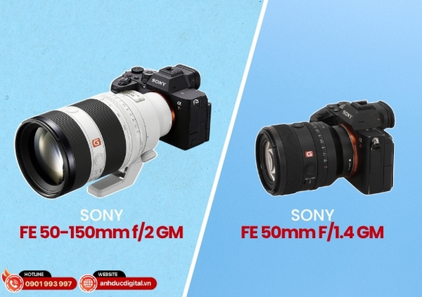 So sánh Sony FE 50-150mm f:2 GM vs Sony FE 50mm f:1.4 GM