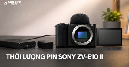 Thời lượng pin Sony ZV-E10 II: Quay 4K được bao lâu?