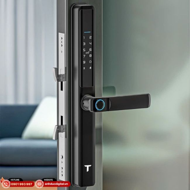 Khóa vân tay cửa nhôm bền bỉ, đạt chuẩn IP66, phù hợp lắp ngoài trời và cửa nhôm Xingfa.