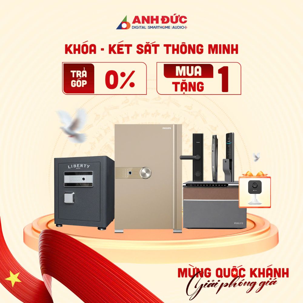 Khóa & két sắt thông minh – Giảm đến 43%, tặng Camera WiFi