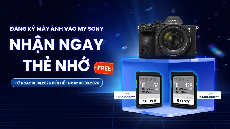 Chương trình My Sony tặng thẻ nhớ Sony cho khách hàng mua máy ảnh chính hãng